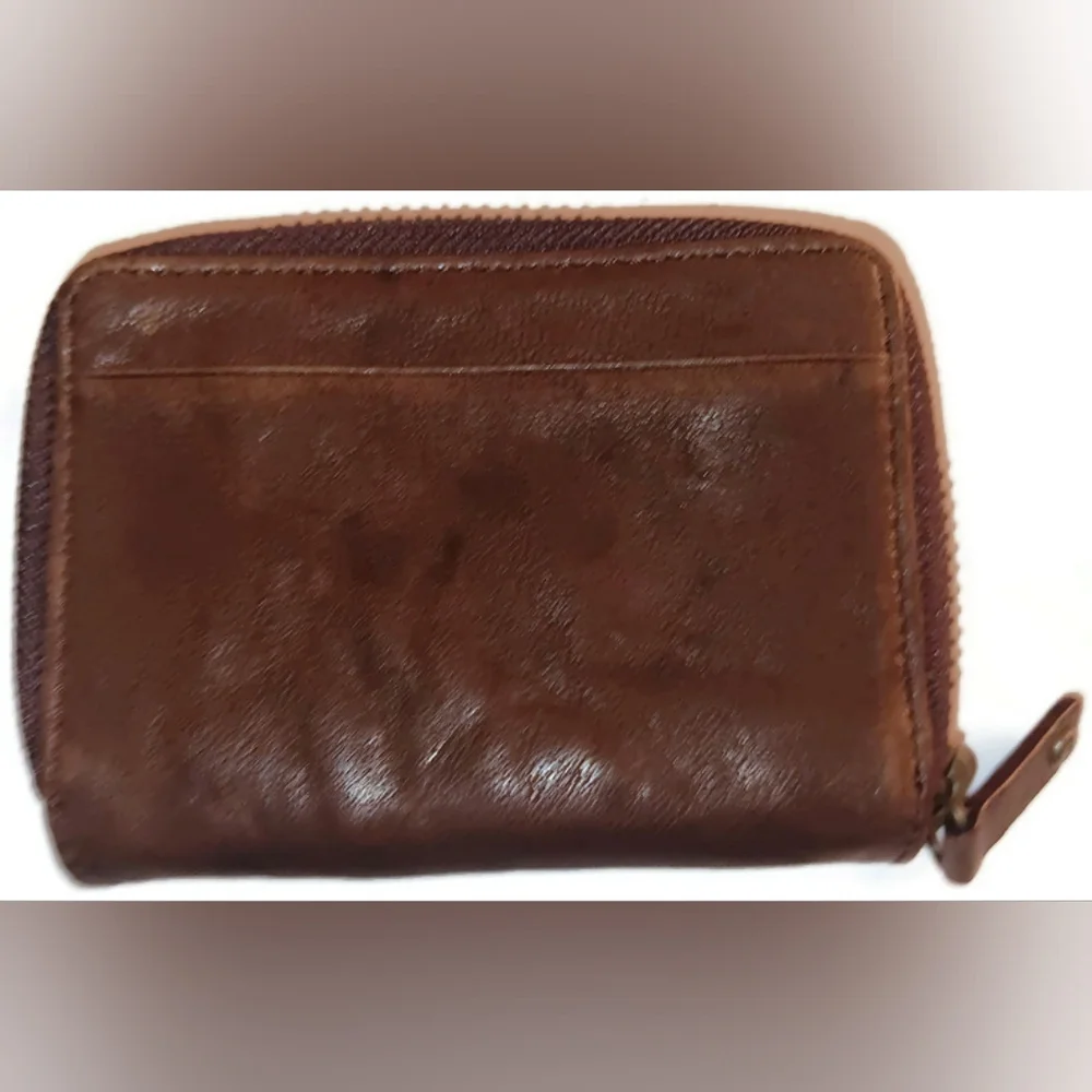 UGG GENUINE LEATHER COIN ZIPAROUND WALLET,BROWN - Picture 5 of 5